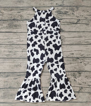 Load image into Gallery viewer, Baby Girls Black White Western Cow Print Jumpsuits