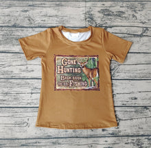 Load image into Gallery viewer, Baby Boys Brown Hunting Short Sleeve Fishing Tee Shirts Tops