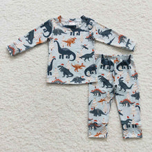 Load image into Gallery viewer, Baby Boys Green Dinosaur Pajamas Pants Clothes Sets