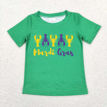 Load image into Gallery viewer, Baby Boys Mardi Gras Crawfish Green Short Sleeve Tee Shirts Tops