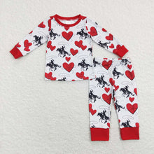Load image into Gallery viewer, Baby Boys Valentines Tee Shirts Top Pants Rodeo Outfits Clothes Sets