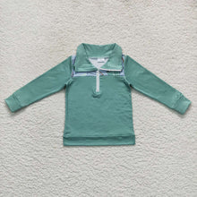 Load image into Gallery viewer, Baby Boys Green Fishing Patchwork Long Sleeve Zip Pullover Tops