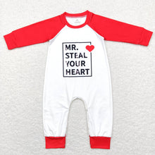Load image into Gallery viewer, Baby Boys Valentines Long Sleeve Steal Heart Red Brother Sets