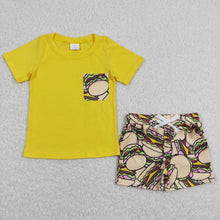 Load image into Gallery viewer, Baby Boys Hamburger Taco Shirt Top Shorts Clothes Sets