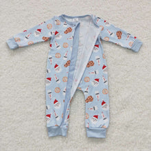 Load image into Gallery viewer, Baby Boys Milk Christmas Cookie Zip Rompers