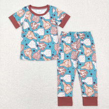 Load image into Gallery viewer, Baby Boys Western Cow Tags Top Pants Pajamas Clothes Sets