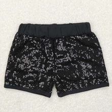 Load image into Gallery viewer, Baby Girls Black Sequin Summer Bottoms Shorts