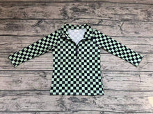Load image into Gallery viewer, Baby Boys Green Checkered Long Sleeve Zip Pullovers Tops