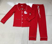Load image into Gallery viewer, Adult Men Christmas Santa Red Color Pocket Top Pajamas Clothes Sets
