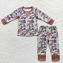 Load image into Gallery viewer, Baby Boys Green Camo Long Sleeve Top Pants Pajams Clothes Sets