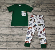 Load image into Gallery viewer, Baby Boys Green Color Dinosaur Pocket Top Pants Clothing Sets