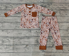 Load image into Gallery viewer, Baby Boys Western Brown Cow Tags Pajamas Clothing Sets