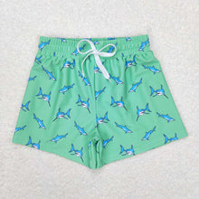Load image into Gallery viewer, Baby Boys Summer Green Shark Trunks Swimsuits Swimwear