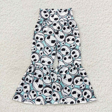 Load image into Gallery viewer, Baby Girls Blue Halloween Face Bell Pants