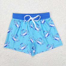 Load image into Gallery viewer, Baby Boys Summer Blue Crab Trunks Swimsuits Swimwear