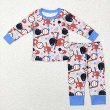 Load image into Gallery viewer, Baby Girls Baseball Long Sleeve Tops Pants Pajamas Clothes Sets