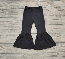 Load image into Gallery viewer, Baby Girls Black Cotton Fringe Ruffle Bell Pants