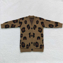 Load image into Gallery viewer, Baby Children Fall Leopard Woolen Cardigan Sweaters