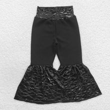 Load image into Gallery viewer, Baby Girls Black Leopard Bell Pants