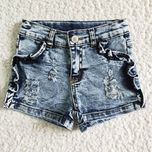 Load image into Gallery viewer, Baby Girls light blue color summer denim shorts 2