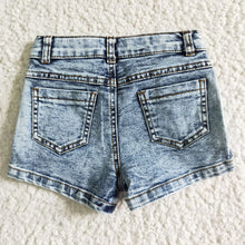 Load image into Gallery viewer, Baby Girls light blue color summer denim shorts 2