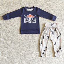 Load image into Gallery viewer, Baby Boys mama little man pants Fall spring clothes sets