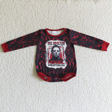 Load image into Gallery viewer, Baby girls Halloween red long sleeve rompers