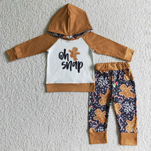 Load image into Gallery viewer, Baby Boys Oh Snap Christmas hoodie pants clothes sets