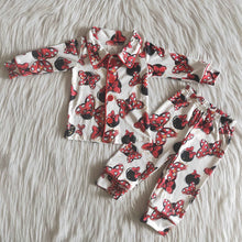 Load image into Gallery viewer, Baby girls mouse bow pants pajamas sleepwear clothes