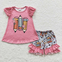 Load image into Gallery viewer, Baby Girls Back To School Pencil Clothes Sets
