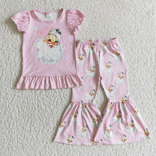 Load image into Gallery viewer, Baby girls pink santa Christmas bell pants clothes sets