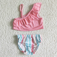Load image into Gallery viewer, Baby Girls summer stripe 2pcs swimsuits