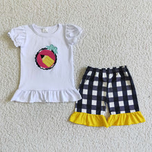 Load image into Gallery viewer, Baby girls back to school pencel shorts sets
