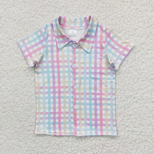 Load image into Gallery viewer, Baby Boys Plaid Spring Short Sleeve Shirts Tops