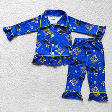 Load image into Gallery viewer, Baby Girls Christmas Express winter pajamas sets