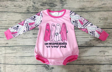 Load image into Gallery viewer, Baby girls pink Halloween ghost rompers