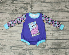 Load image into Gallery viewer, Baby girls Halloween purple rompers