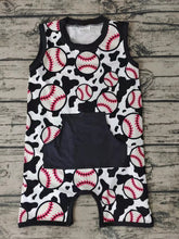 Load image into Gallery viewer, Baby boys summer baseball rompers