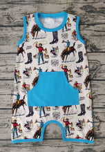 Load image into Gallery viewer, Baby boys summer western sleeveless rompers