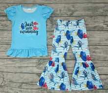 Load image into Gallery viewer, baby girls fish animal bell pants sets