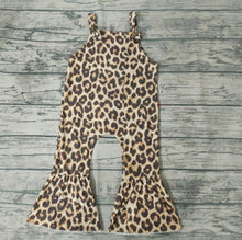 Load image into Gallery viewer, baby girls leopard strap overalls jumpsuits