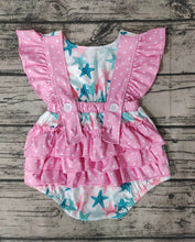 Load image into Gallery viewer, Baby girls starfish summer rompers