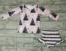 Load image into Gallery viewer, Baby girls Christmas halloween pink bummie sets