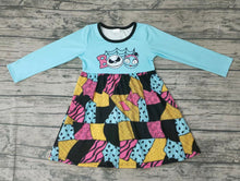 Load image into Gallery viewer, Baby girls fall halloween patchwork long sleeve dresses