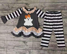 Load image into Gallery viewer, Baby girls Halloween ghost ruffle pants sets