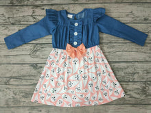 Load image into Gallery viewer, Baby girls pink ghost long sleeve bow dresses