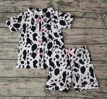 Load image into Gallery viewer, Baby girls cow print pajamas sleepwears