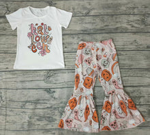 Load image into Gallery viewer, Baby Girls Halloween floral fall bell pants sets