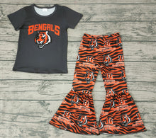 Load image into Gallery viewer, baby girls football tiger bell pants sets