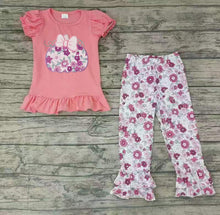 Load image into Gallery viewer, Baby girls pink purple floral pumpkin pants sets